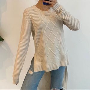 GORGEOUS ASYMMETRICAL CABLE KNIT SWEATER